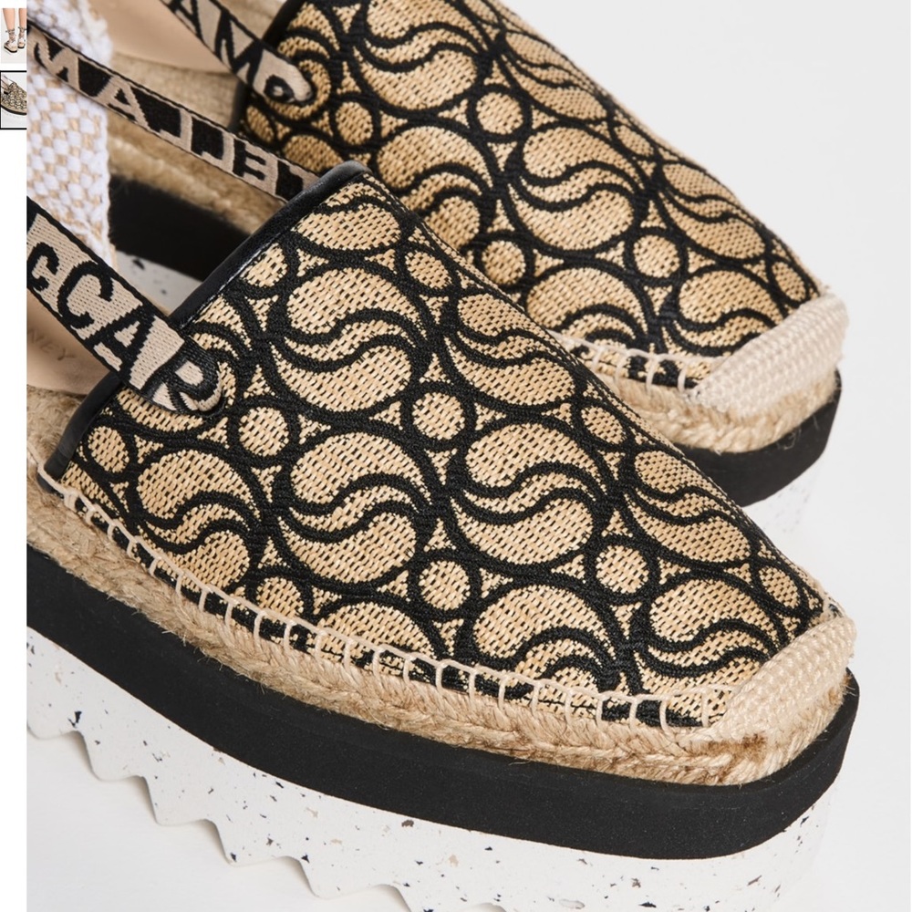 Stella McCartney Black and Natural Platform Espadrilles - Picture 4 of 15